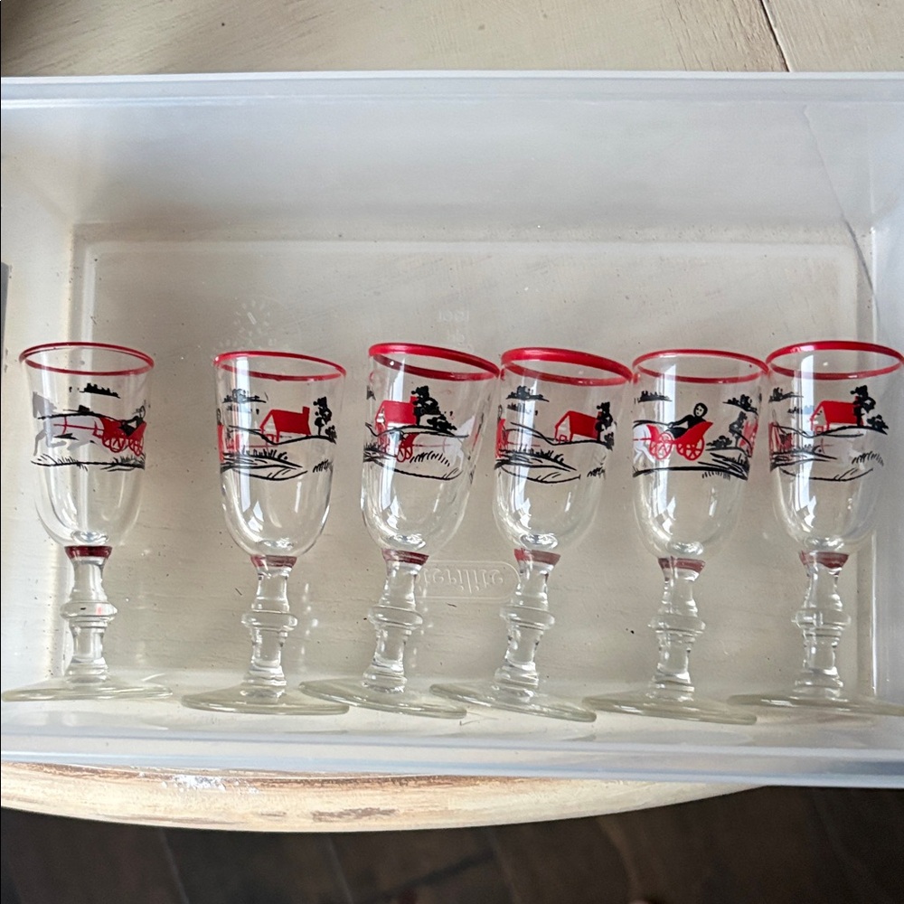 Vintage Libby Glass cordial glasses set of 6